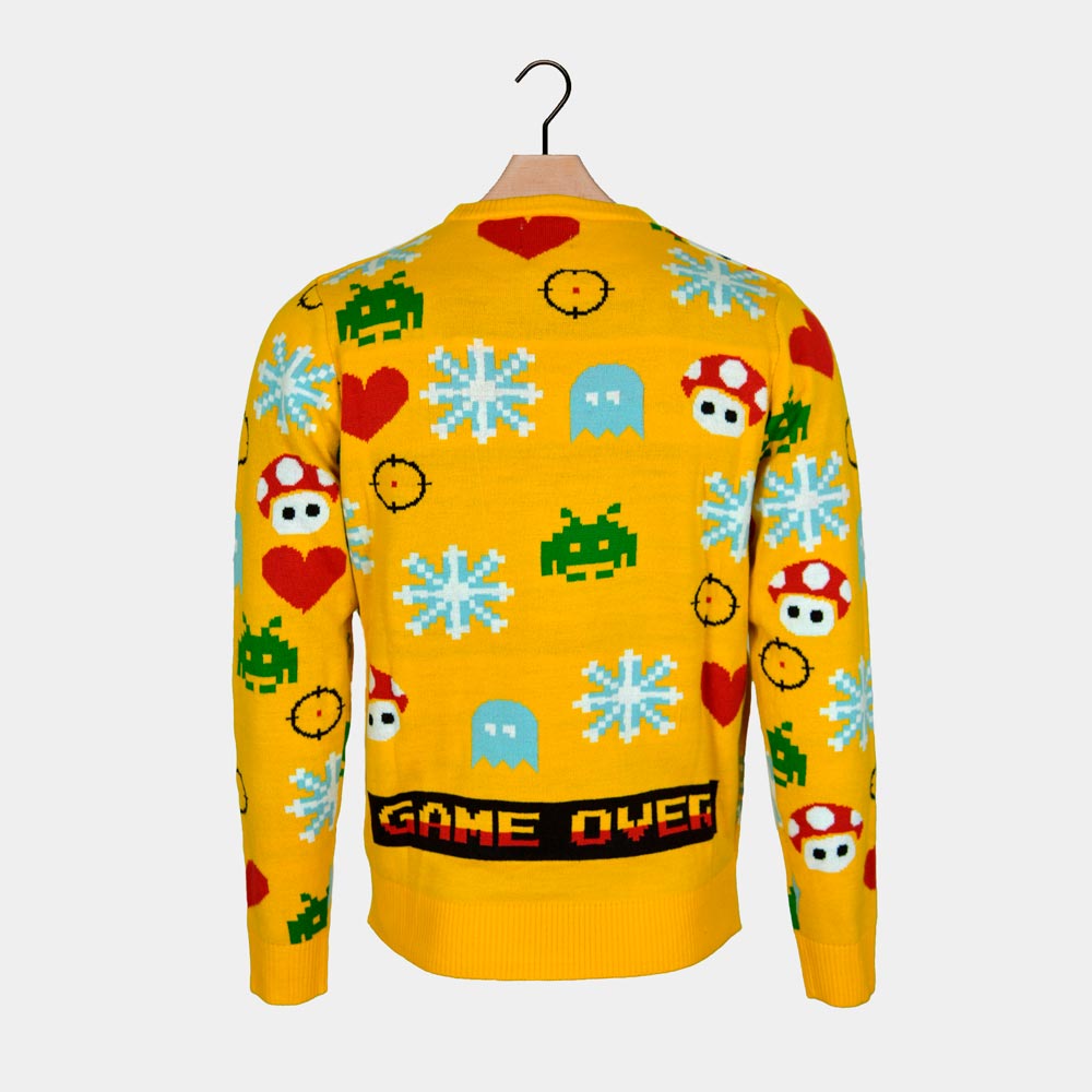 Pull de Noël pour Enfants Lumineux LED Père Noël Gamer Dos