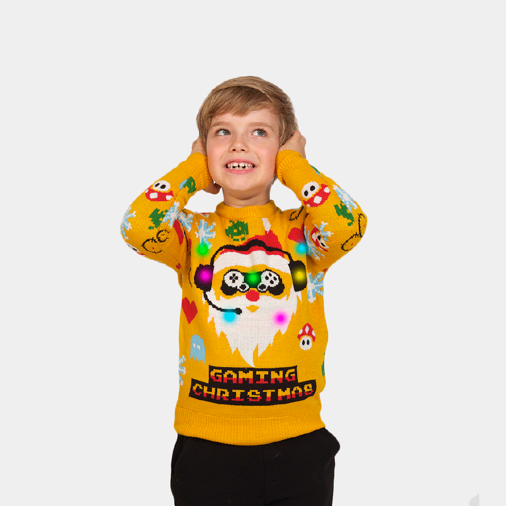 Pull de noel lumineux enfant hotsell