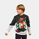 Pull de Noël pour Enfants Renne avec Motoneige Garcon