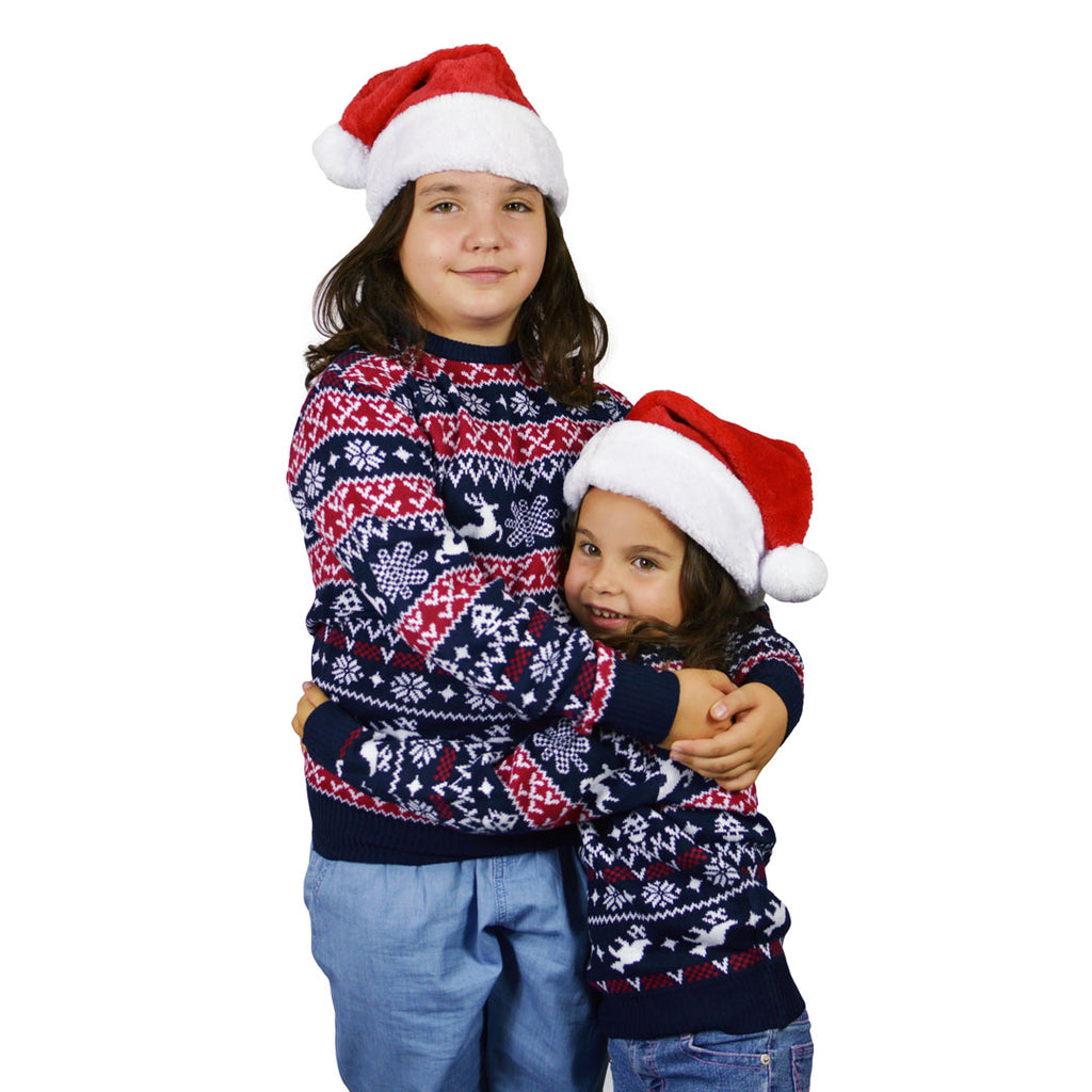 Pull de Noël pour Enfants Rennes et Motifs de Noël Filles