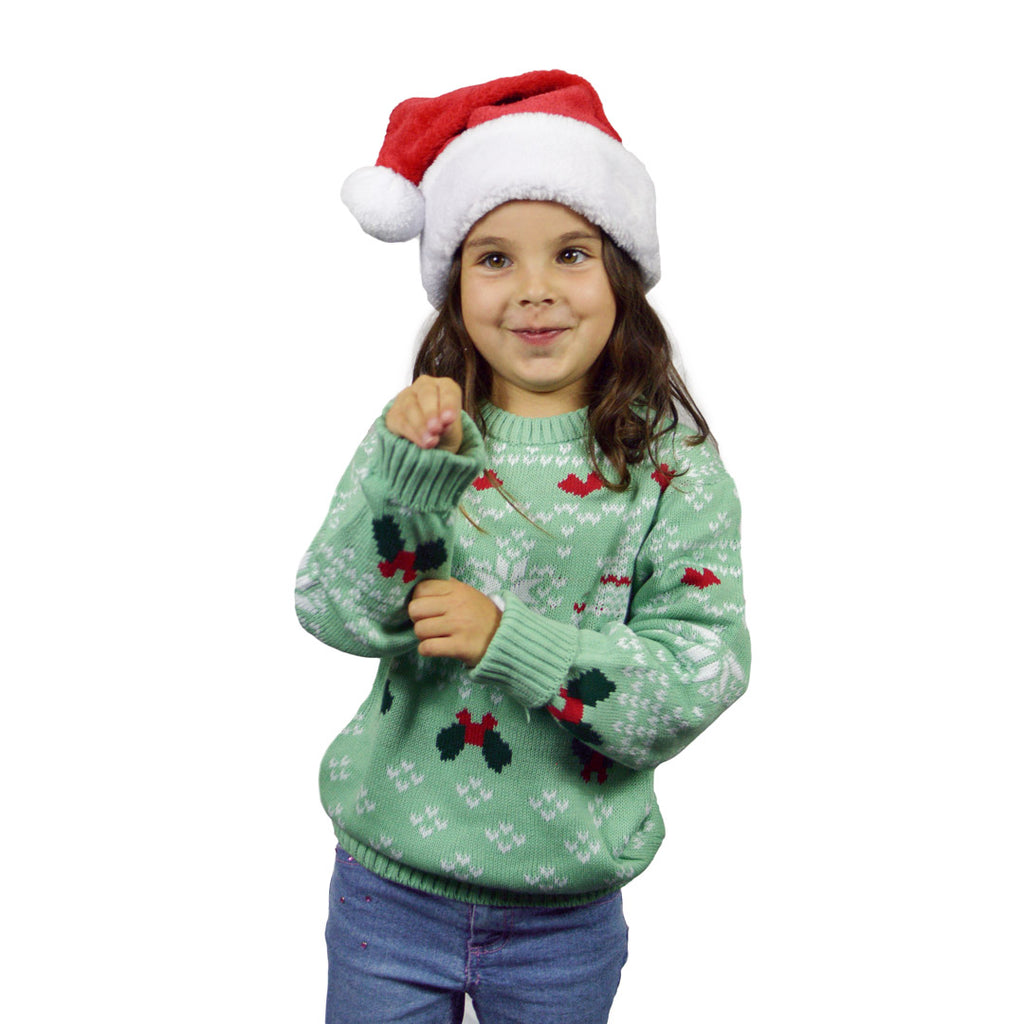 Pull de Noël pour Enfants Vert Sweet Christmas fille