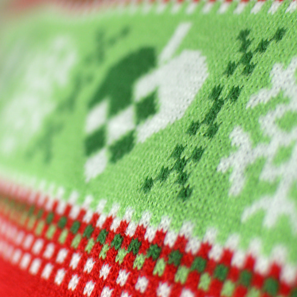 Pull de Noël pour Famille Lumineux LED Rouge avec Sapin de Noël Detail Neige