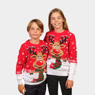 Pull de Noël pour Famille Renne avec Écharpe Coton Bio Enfants