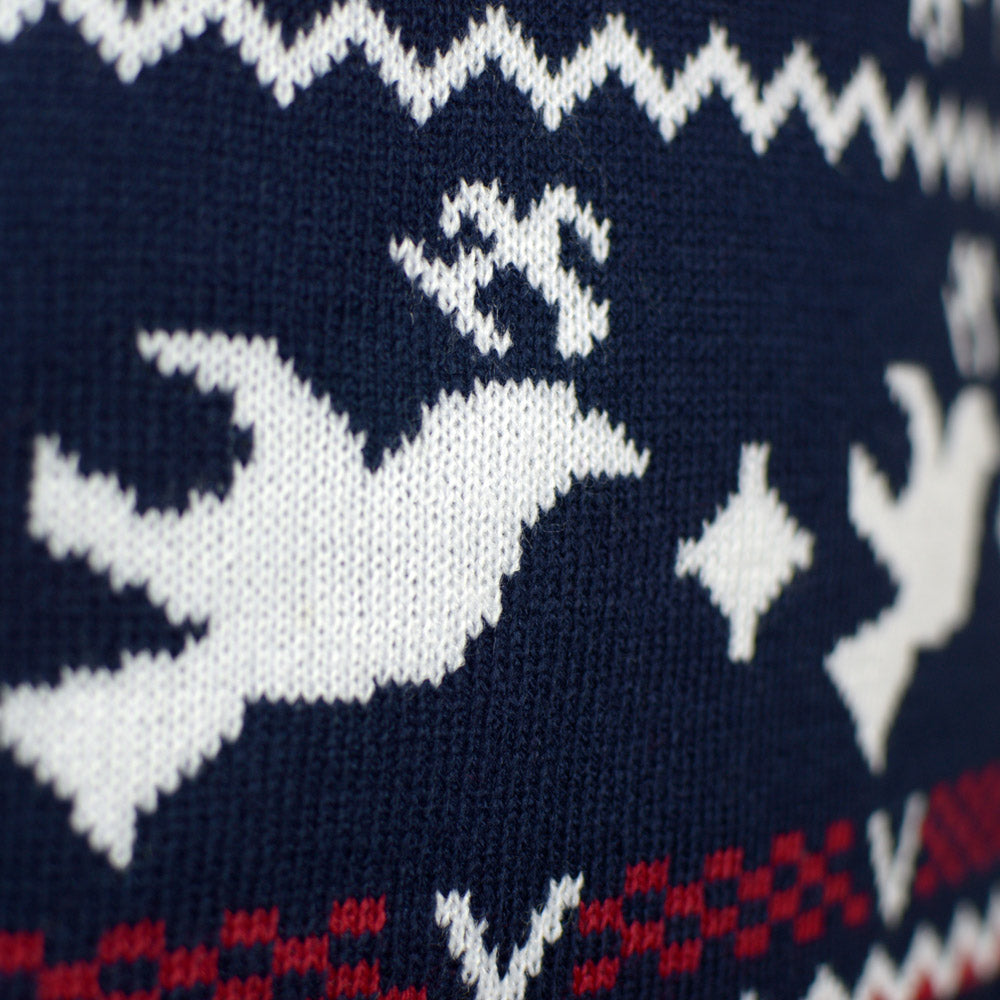 Pull de Noël pour Famille Rennes et Motifs de Noël Détail Neige