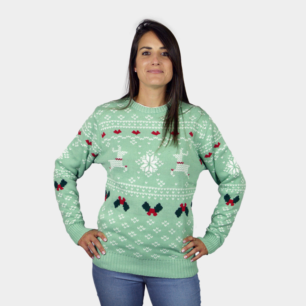 Pull de Noël pour Famille Vert Sweet Christmas Femme