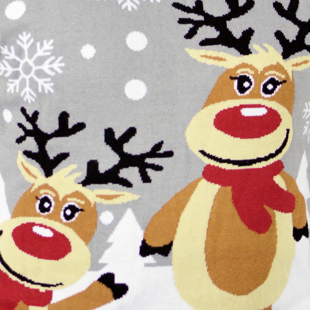 Pull de Noël gris renne lumineux et musical adulte – Déguisements cadeaux  pas chers, Boutique Arlequin