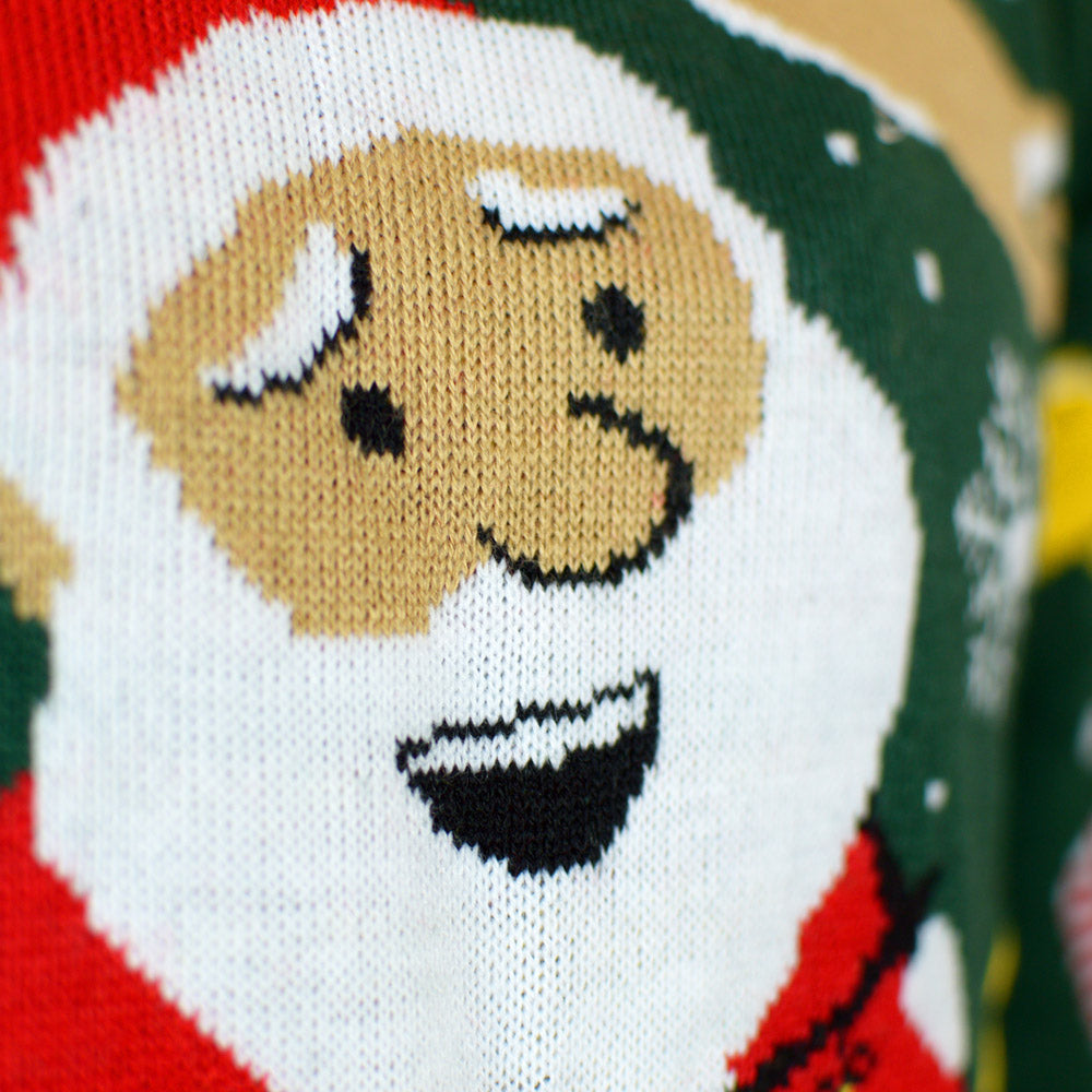 Pull de Noël Lumineux LED Père Noël ligoté Détail