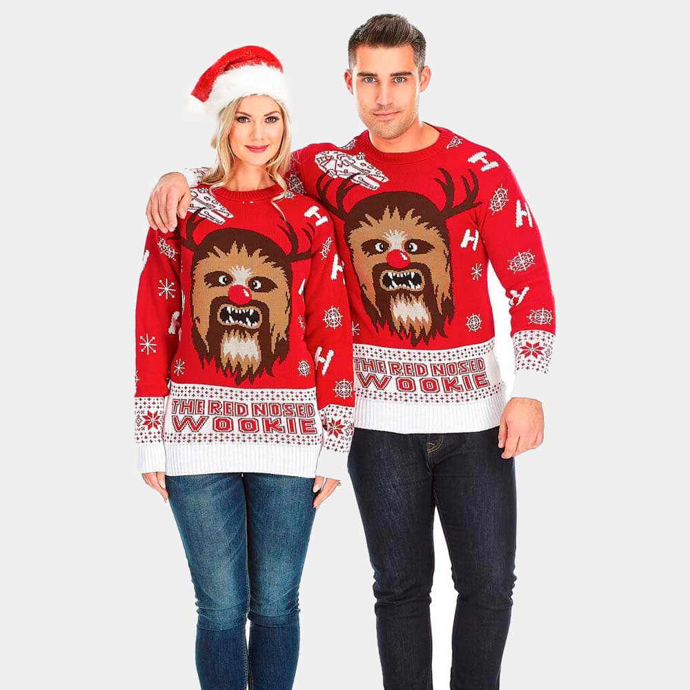 Pull de Noël Star Wars Chewbacca Couple