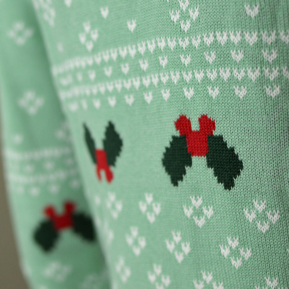Pull de Noël Vert Sweet Christmas Détail Neige