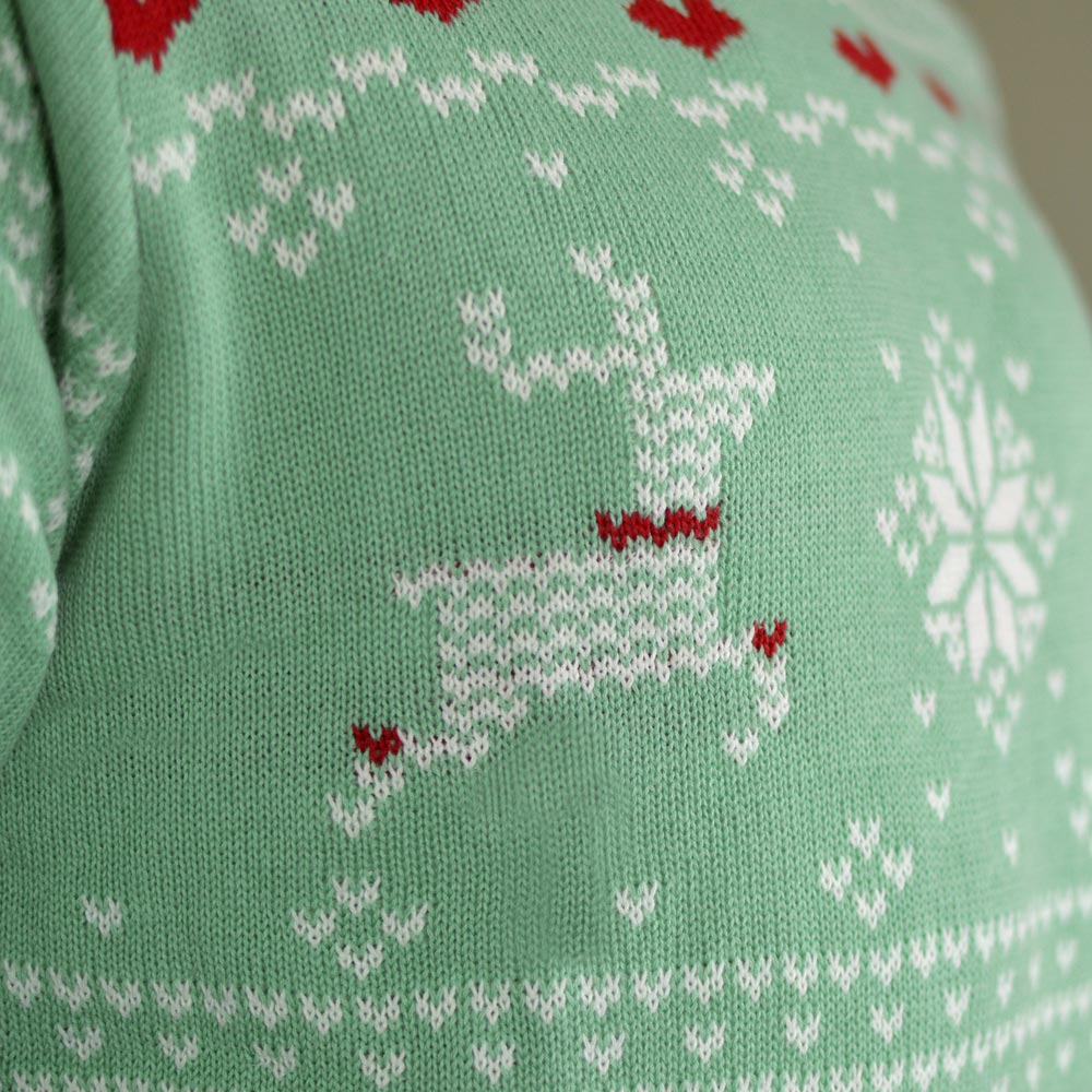 Pull de Noël Vert Sweet Christmas Détail