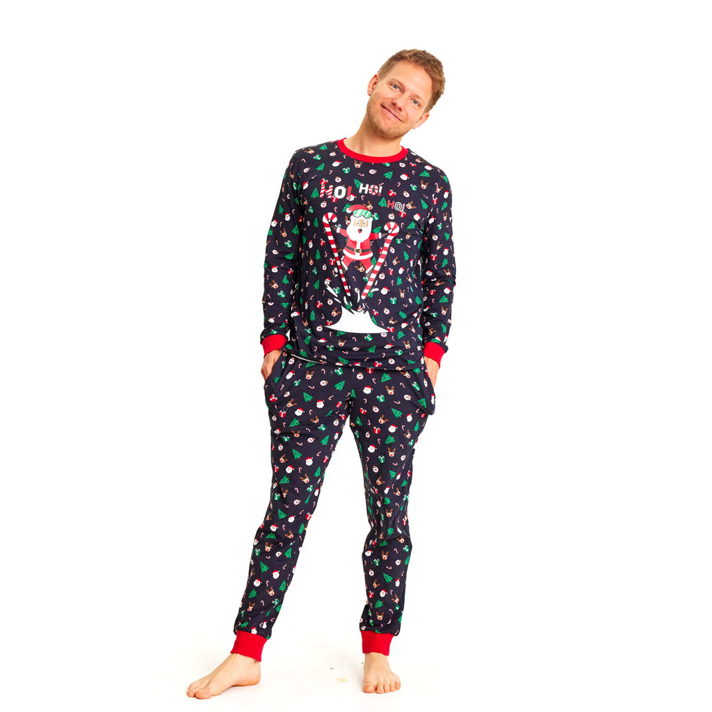 Pyjama de Noël Familial Père Noël Skieur Homme