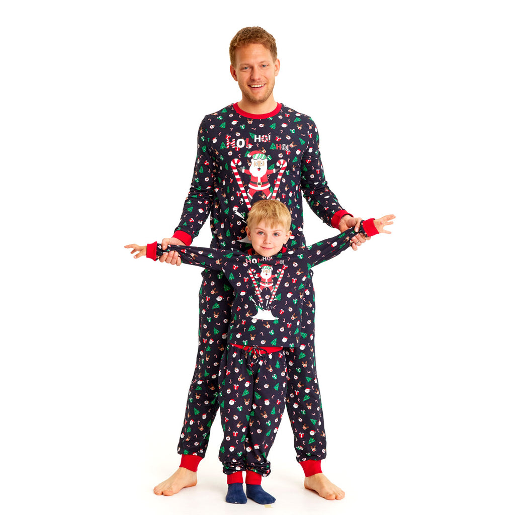 Pyjama de Noël Familial Père Noël Skieur