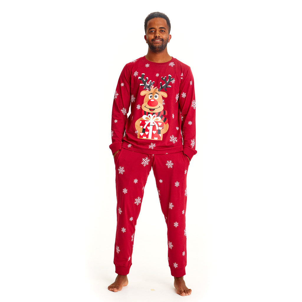 Pyjama de Noël Familial Rouge avec Rudolph le Renne Homme