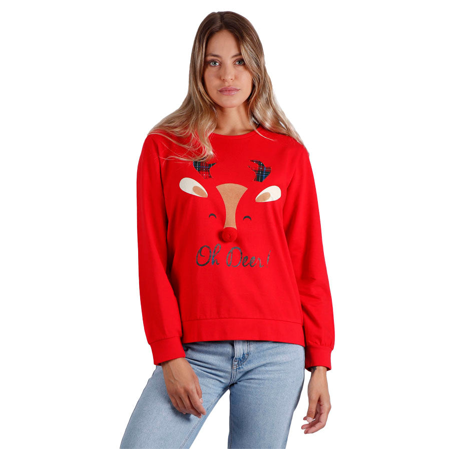 Sweatshirt de Noël pour Femme Oh Deer