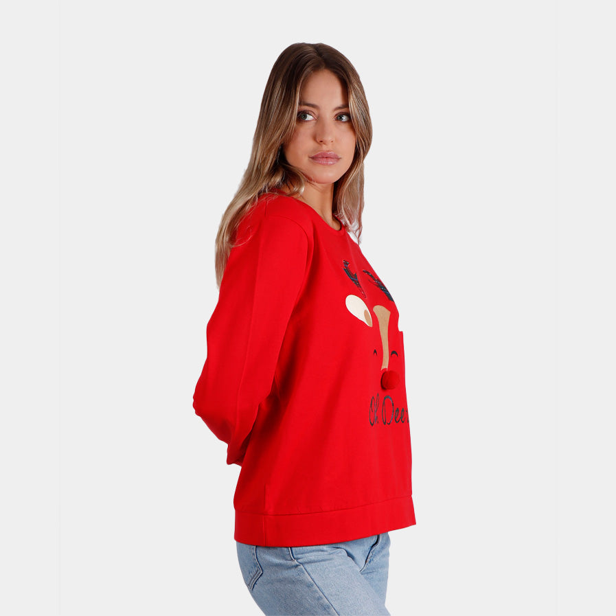 Sweatshirt de Noël  Oh Deer pour Femme