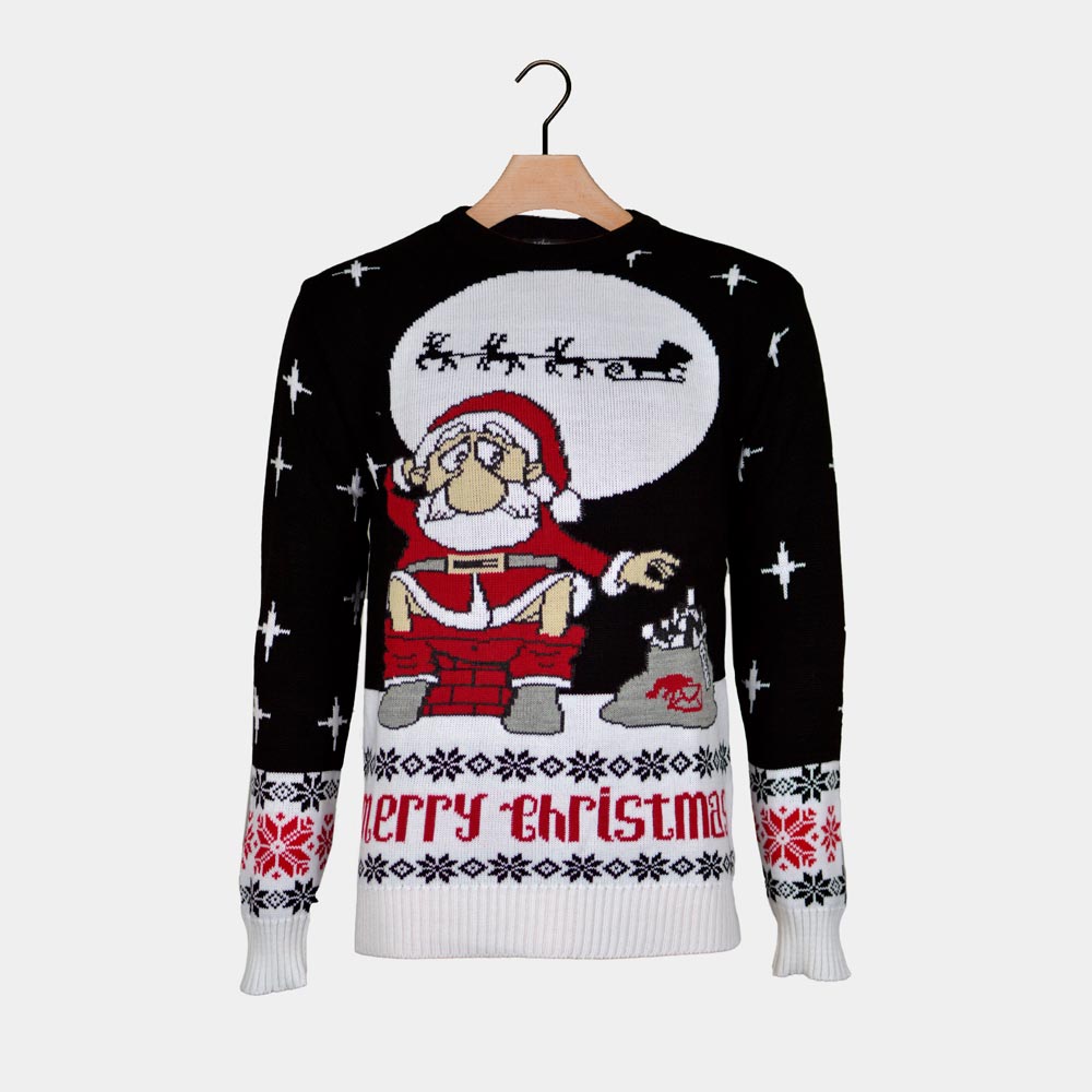 Pull De Noël Drôle Femme - Sweat Oversize Humour, Matériau Polaire, Pour Fêtes Et Déguisements